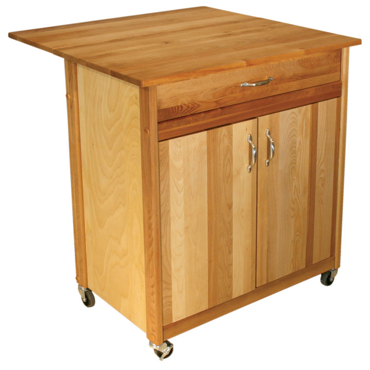 Winston Porter Lapithos 33.5'' Wide Rolling Kitchen Cart with Solid